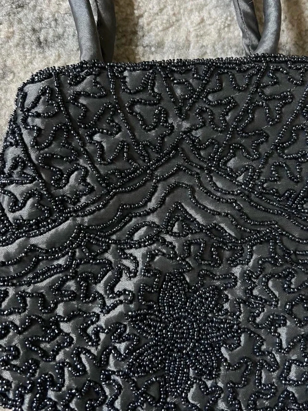 Beaded Grey Mini Purse